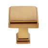 Marquee Square Knob in Satin Brass