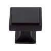 30 mm Square Knob in Matte Black