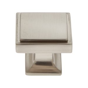 30 mm Square Knob in Satin Nickel