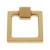 Sterling Collection Satin Brass Finish Square Ring Pull, Composition Brass