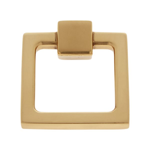 Sterling Collection Satin Brass Finish Square Ring Pull, Composition Brass