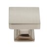 30 mm Flat Square Knob in Satin Nickel